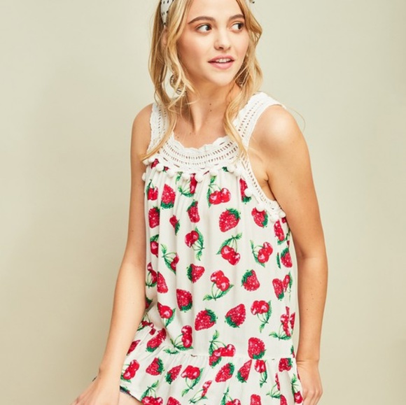 Strawberry Ruffle Top - Picture 2 of 6